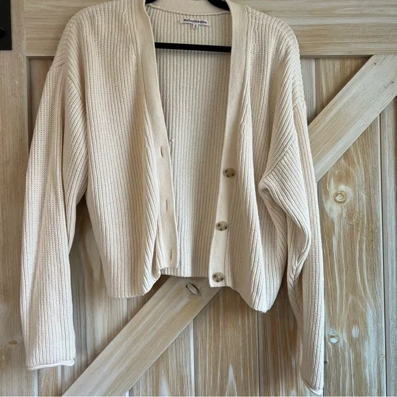 Reformation Cream Button-Up Cardigan Sweater Size Small - Picture 12 of 12